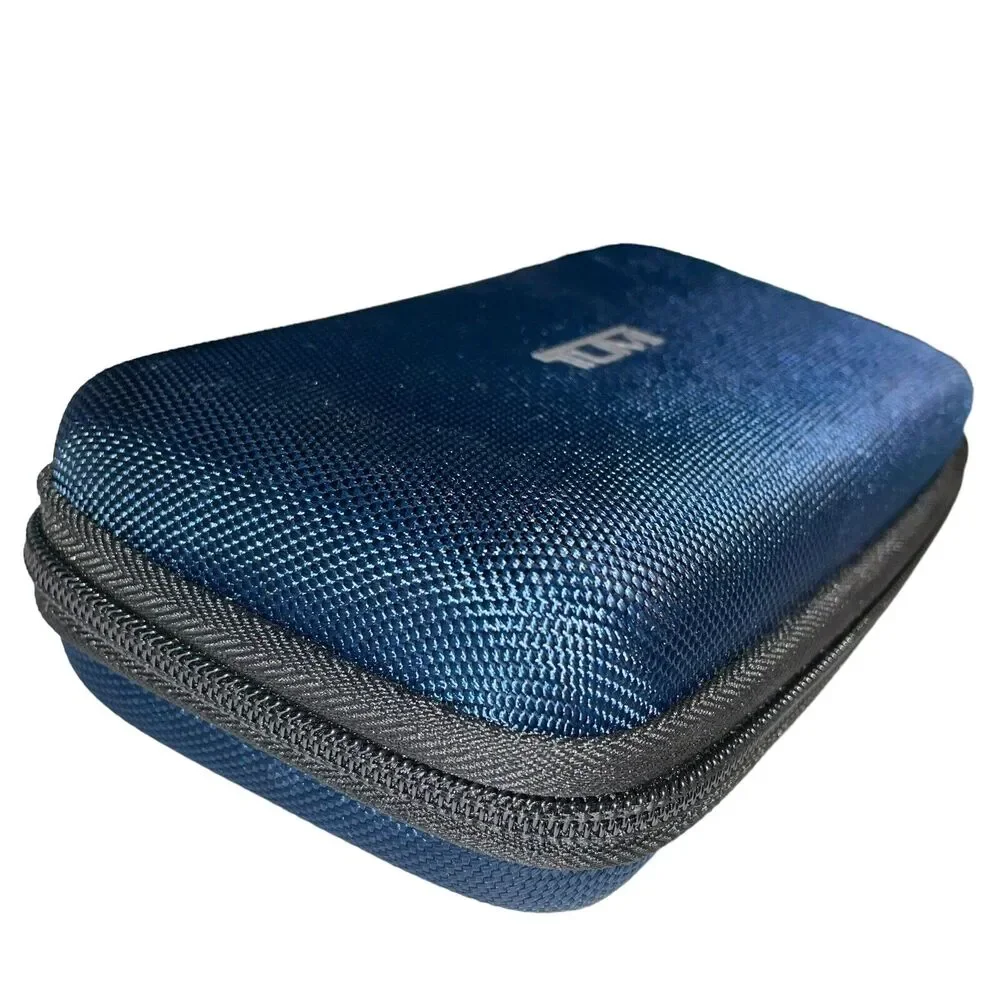 Tumi for Delta First Class Amenity Travel Hard Case Only Blue Zip Around Holiday